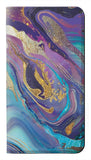 Samsung Galaxy A42 5G PU Leather Flip Case Colorful Abstract Marble Stone