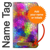 iPhone 7, 8, SE (2020), SE2 PU Leather Flip Case Colorful Brick Mosaics with leather tag