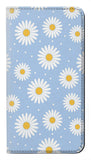  Moto G8 Power PU Leather Flip Case Daisy Flowers Pattern