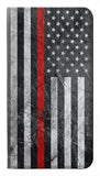 iPhone 11 PU Leather Flip Case Firefighter Thin Red Line American Flag