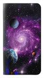 Motorola Moto G Play (2021) PU Leather Flip Case Galaxy Outer Space Planet