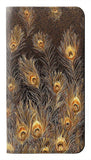 Samsung Galaxy A42 5G PU Leather Flip Case Gold Peacock Feather