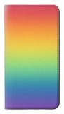 Motorola G Pure PU Leather Flip Case LGBT Gradient Pride Flag