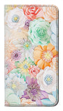 Samsung Galaxy A42 5G PU Leather Flip Case Pastel Floral Flower