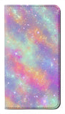 Motorola Moto G Stylus (2021) PU Leather Flip Case Pastel Rainbow Galaxy Pink Sky