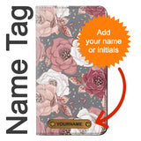Apple iiPhone 14 Pro PU Leather Flip Case Rose Floral Pattern with leather tag