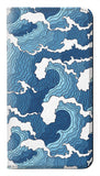Samsung Galaxy A22 5G PU Leather Flip Case Wave Pattern