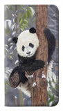 iPhone 11 PU Leather Flip Case Cute Baby Panda Snow Painting