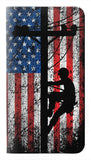 iPhone 11 PU Leather Flip Case Electrician Lineman American Flag