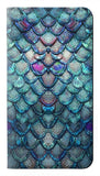 Samsung Galaxy A20, A30, A30s PU Leather Flip Case Mermaid Fish Scale