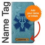 iPhone 12 Pro, 12 PU Leather Flip Case Caduceus Medical Symbol with leather tag