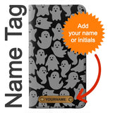 iPhone 13 PU Leather Flip Case Cute Ghost Pattern with leather tag